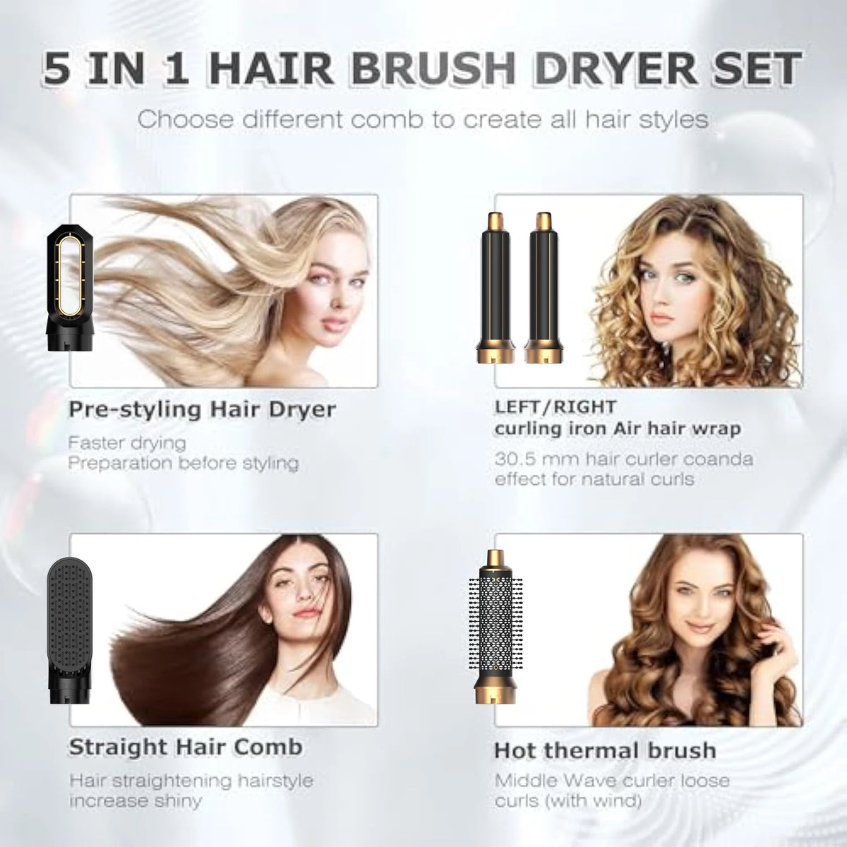 5-in-1 Hot Air Hair Styler – Dry, Curl, Smooth & Volumize